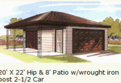 Garage-two-and-half-car-with-hip-roof-and-patio-Chicago